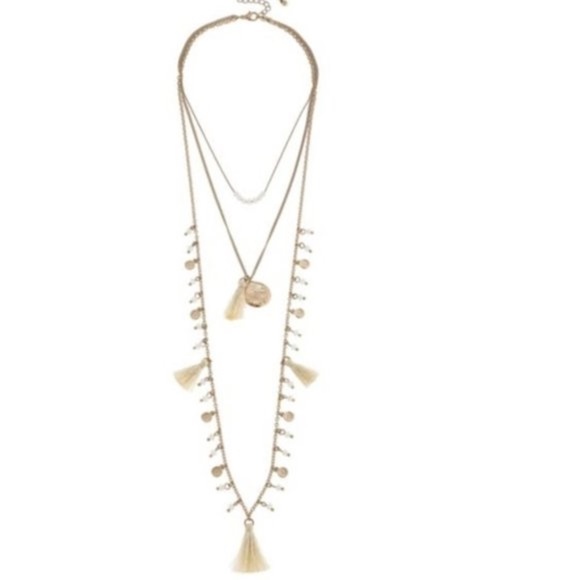 💎💎💎Canvas Beads Tassels & Coins Necklace - Picture 3 of 4